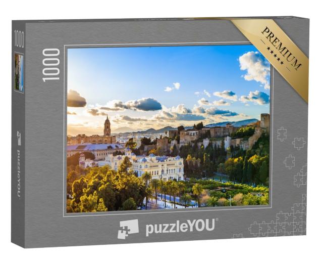 Puzzle 1000 Teile „Sonnenuntergang mit Blick auf die Kathedrale von Malaga“