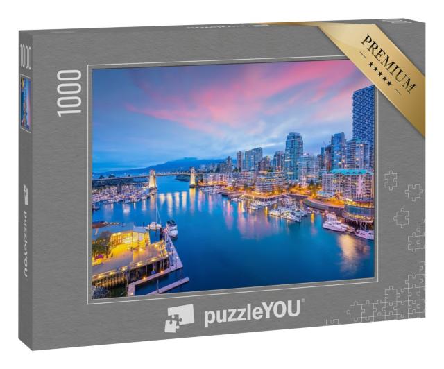 Puzzle 1000 Teile „Blick auf die Skyline von Vancouver bei Sonnenuntergang“