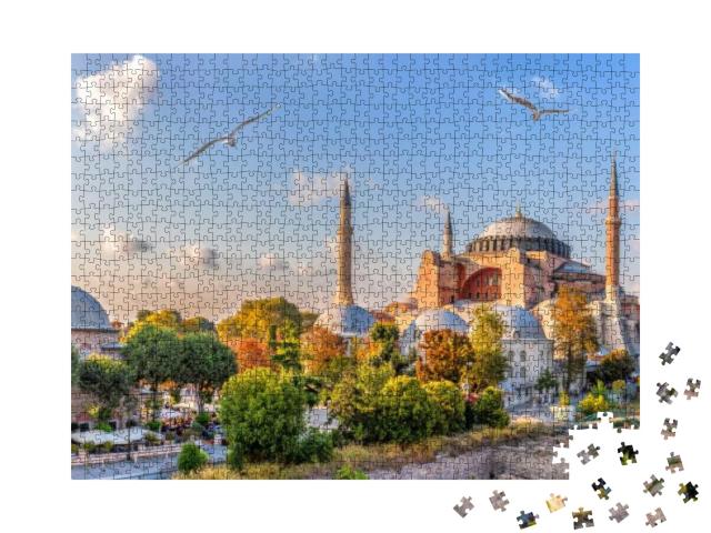 Puzzle 1000 Teile „Aussicht auf die Hagia Sophia, Istanbul, Türkei“