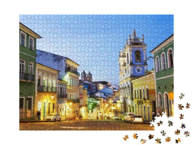 Puzzle 1000 Teile „Bunte Kolonialhäuser im historischen Viertel Pelourinho, Salvador, Brasilien“