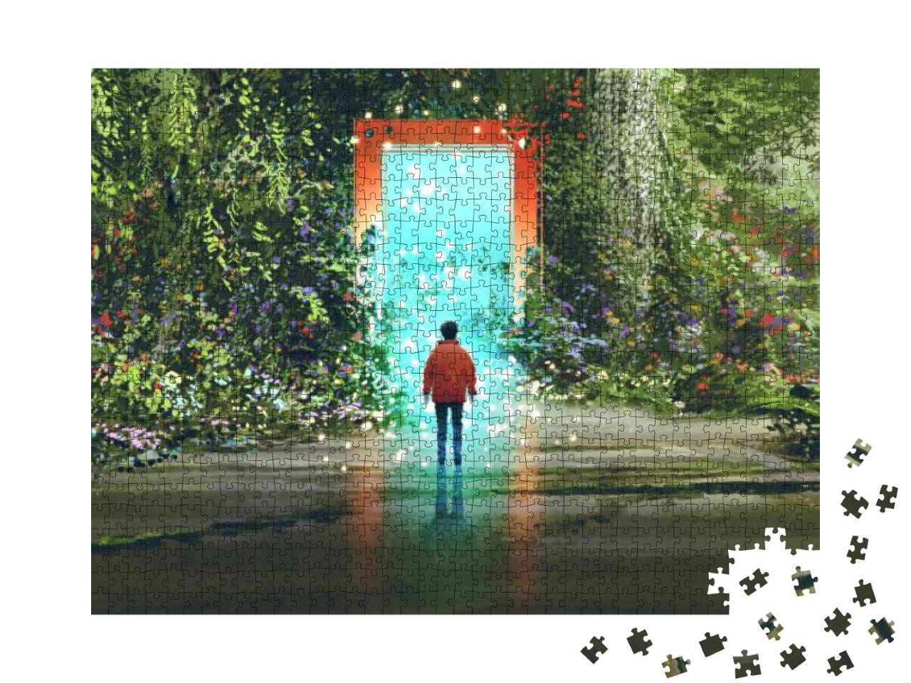 Puzzle 1000 Teile „Das magische, leuchtende Tor“