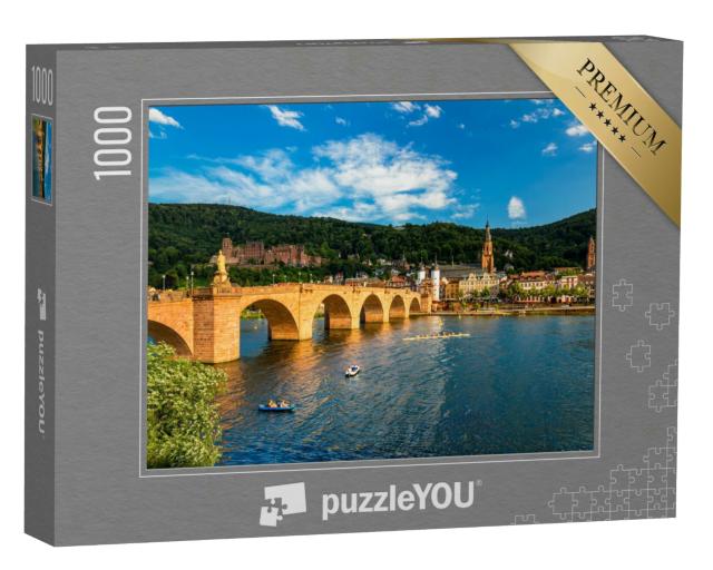 Puzzle 1000 Teile „Wunderschöner Blick auf  Heidelberg mit Neckar, Deutschland“