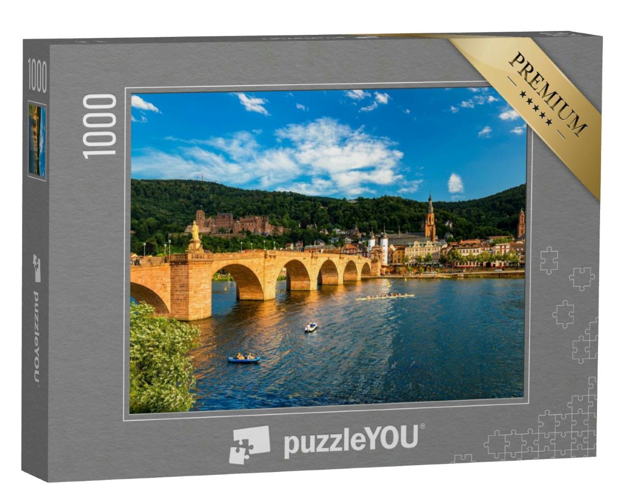 Puzzle 1000 Teile „Wunderschöner Blick auf Heidelberg mit Neckar, Deutschland“