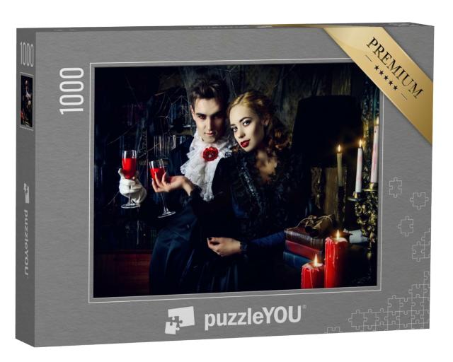 Puzzle 1000 Teile „Ein Vampirpaar mit mittelalterlicher Kleidung“