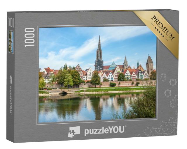 Puzzle 1000 Teile „Panoramablick auf das Stadtzentrum von Ulm, Deutschland“