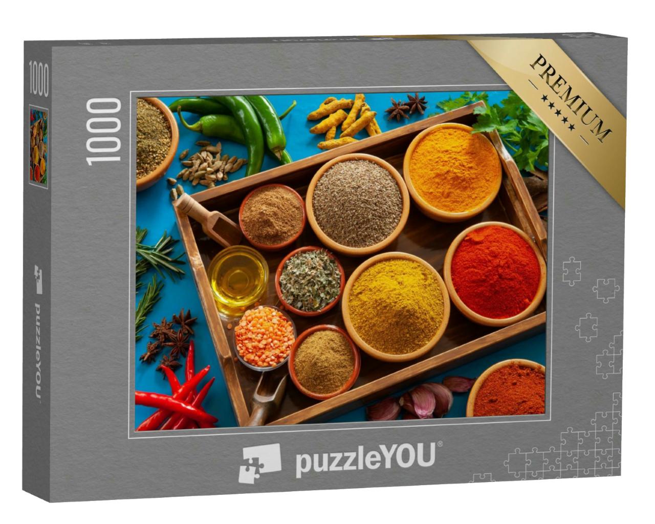 Puzzle 1000 Teile „Eine Auswahl von Kräutern und Gewürzen“