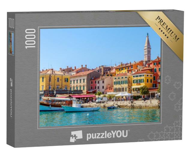Puzzle 1000 Teile „Buntes Rovinj mit Hafen, Istrien, Kroatien“