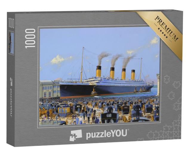 Puzzle 1000 Teile „Titanic kommt an dem Chelsea Piers an“