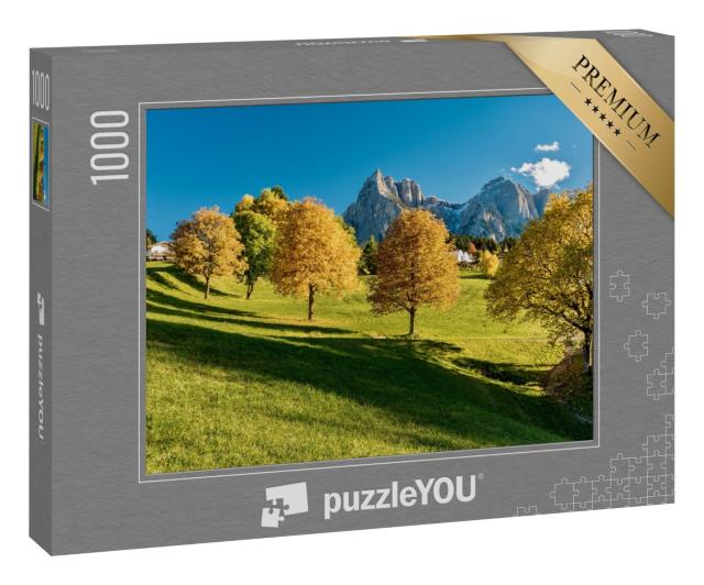 Puzzle 1000 Teile „Berglandschaft der Dolomiten im Herbst, Italien“