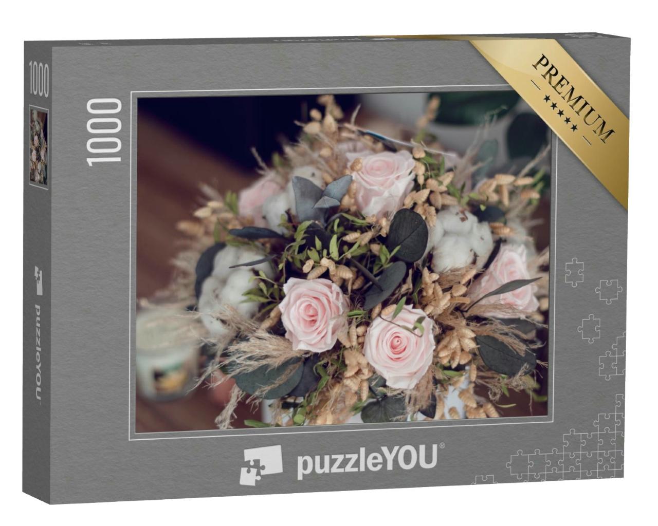 Puzzle 1000 Teile „Rosen mit getrockneten Blumen“