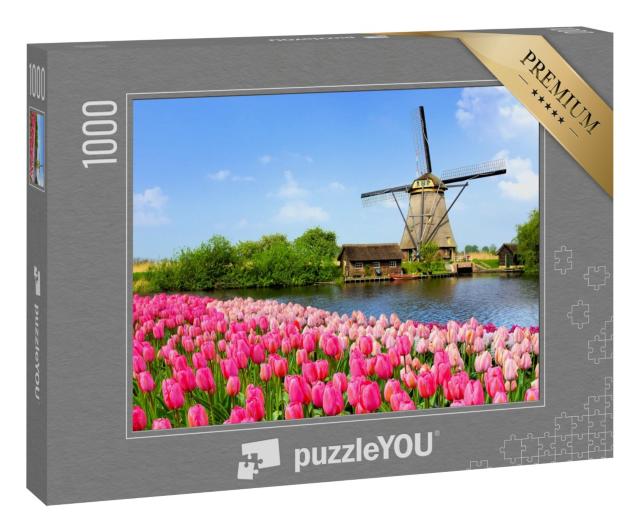 Puzzle 1000 Teile „Traditionelle holländische Windmühle, Niederlande“
