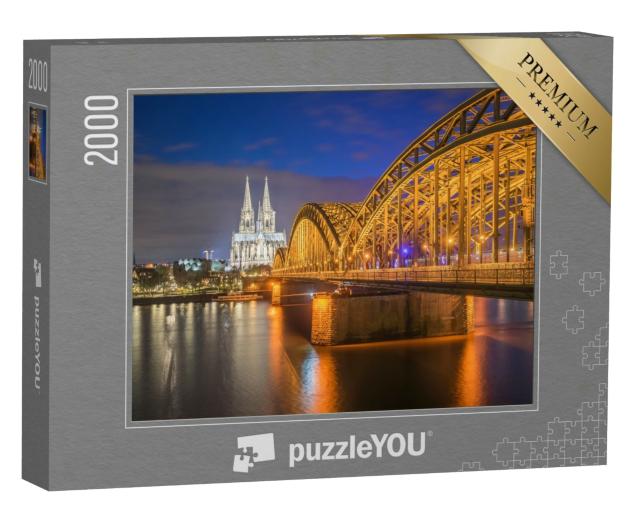 Puzzle 2000 Teile „Nachtansicht des Kölner Doms in Köln, Deutschland“
