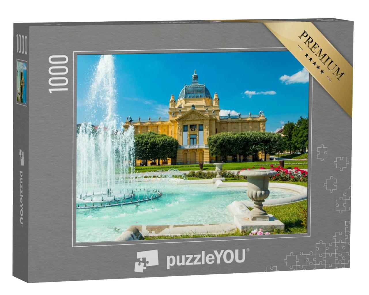 Puzzle 1000 Teile „Kunstpavillon und Springbrunnen, Zagreb, Kroatien“