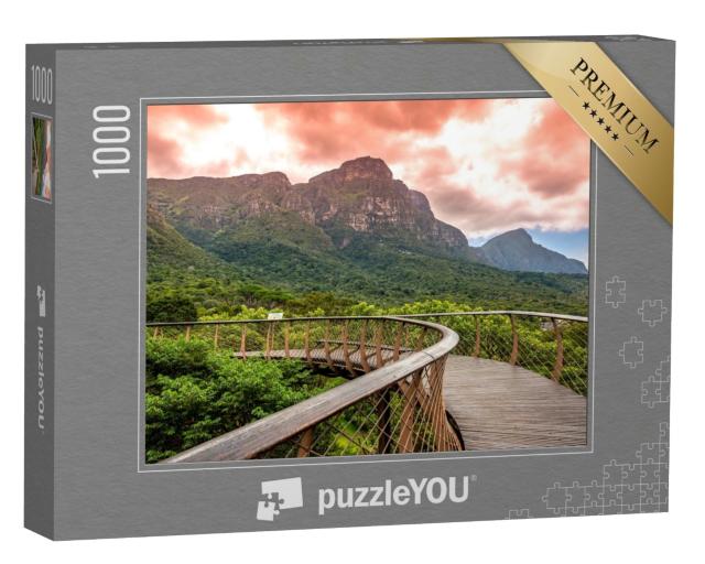 Puzzle 1000 Teile „Kirstenbosch National Park mit Tree Canopy Walkway und Tafelberg, Südafrika“