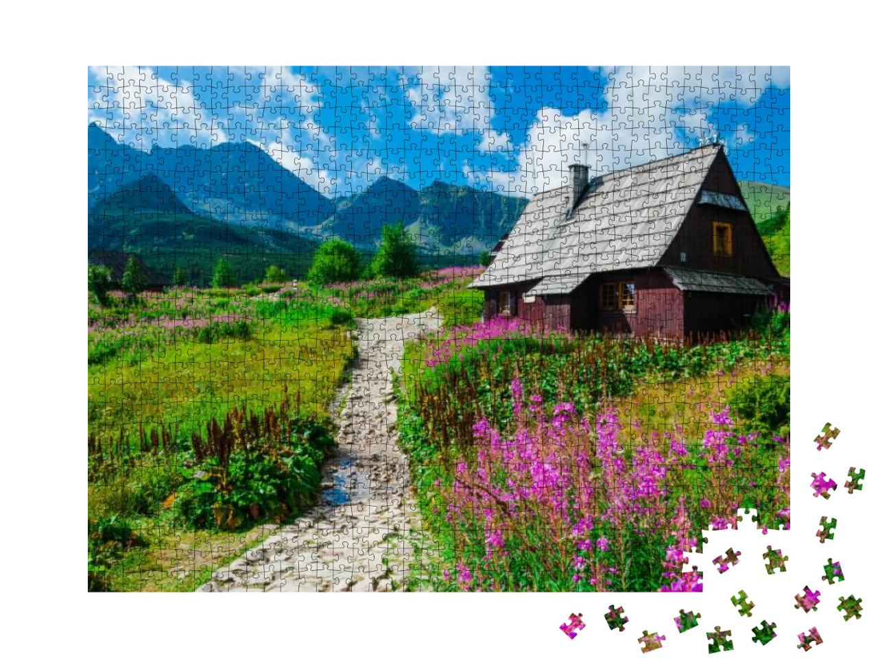 Puzzle 1000 Teile „Berghütte in der Tatra“