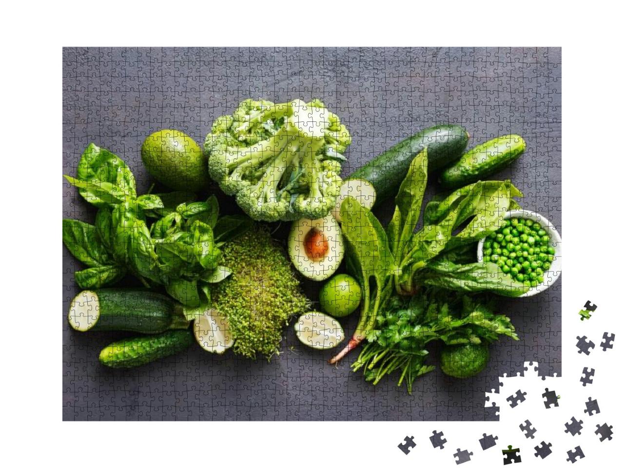 Puzzle 1000 Teile „Sortiment von grünem Gemüse“