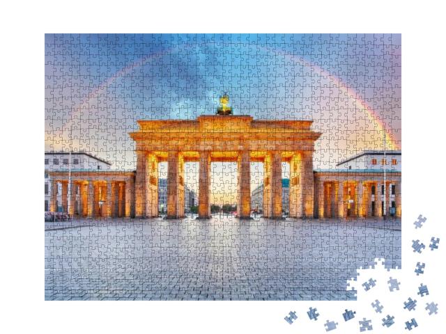 Puzzle 1000 Teile „Das Brandenburger Tor mit Regenbogen“