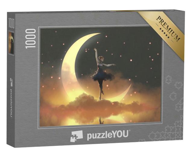 Puzzle 1000 Teile „Glühwürmchen und Ballerina tanzen im Mondschein“