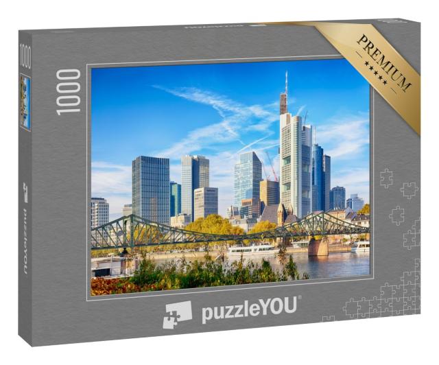 Puzzle 1000 Teile „Stadtbild von Frankfurt in Deutschland an einem sonnigen Tag“