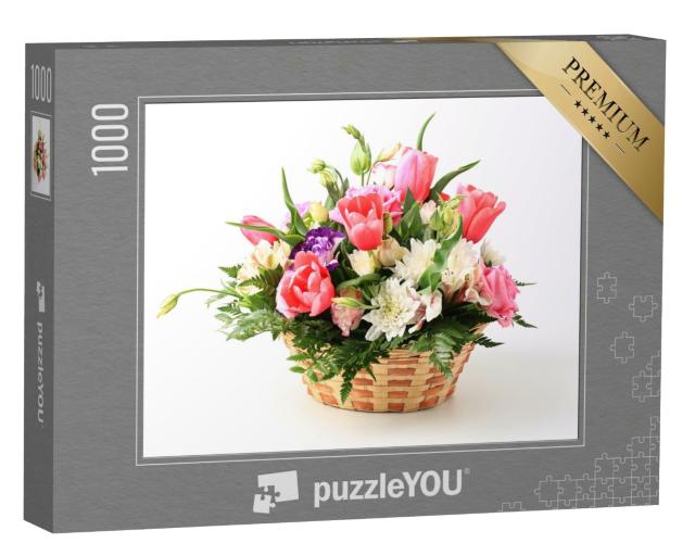 Puzzle 1000 Teile „Korb mit Blumen“