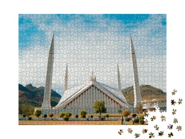Puzzle 1000 Teile „Faisal-Moschee: ein Gebäude in Islamabad“