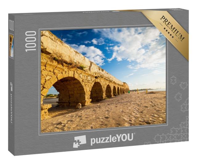 Puzzle 1000 Teile „Ruinen des antiken Äquaduktes in Caesarea, Israel“