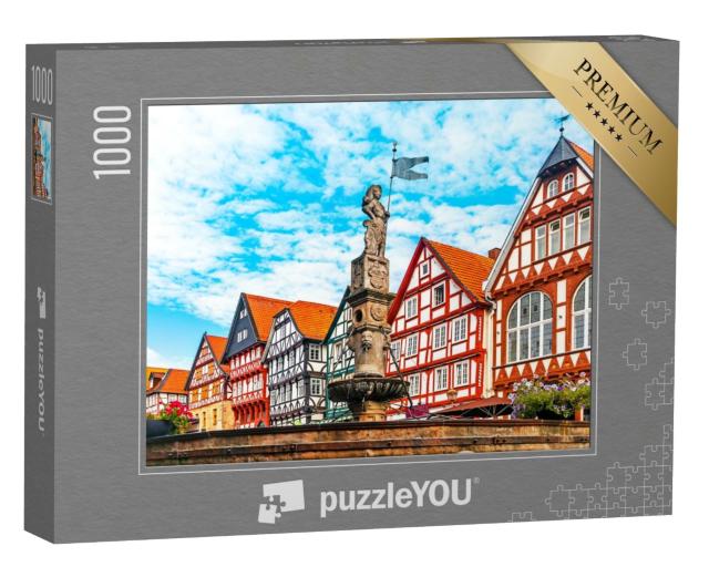 Puzzle 1000 Teile „Rolandbrunnen auf dem Marktplatz von Fritzlar, Hessen“