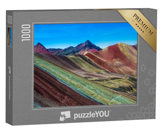 Puzzle 1000 Teile „Der Regenbogenberg: 5200 Meter hoch in den Anden, Cusco, Peru“