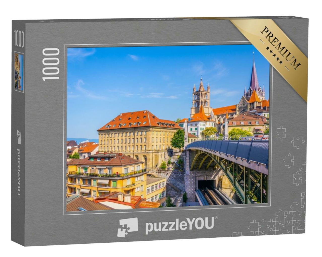 Puzzle 1000 Teile „Gotische Kathedrale von Lausanne, Schweiz“