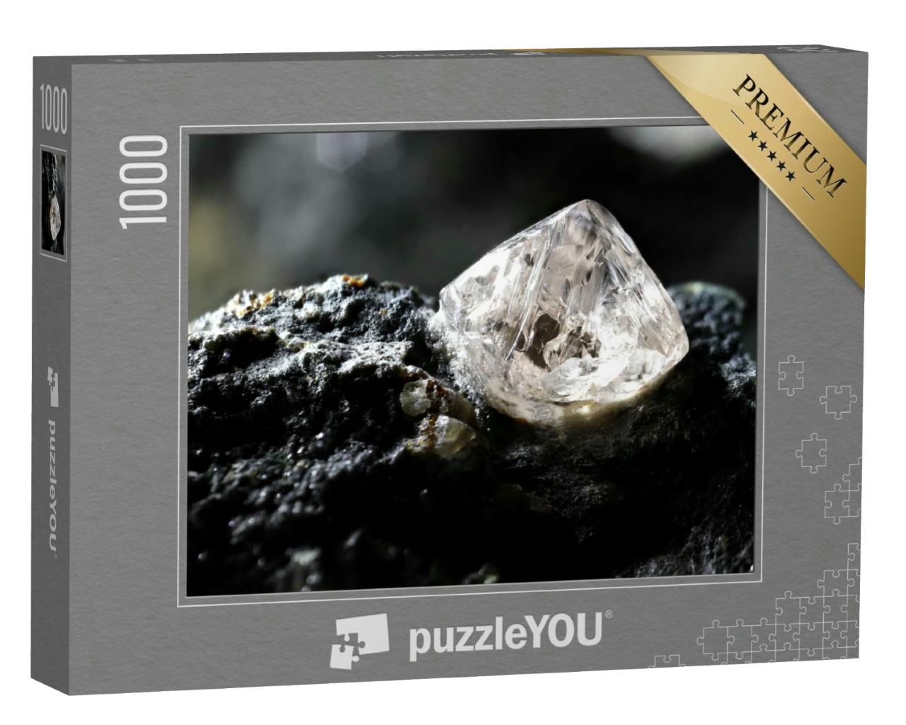 Puzzle 1000 Teile „Naturdiamant in Kimberlit eingebettet“