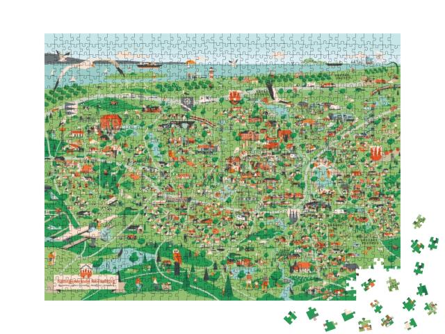 Puzzle 1000 Teile „Wimmelbild Horneburg“