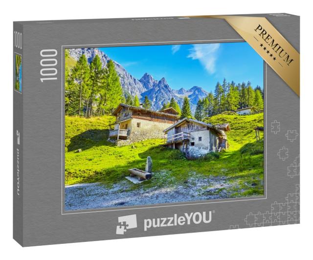 Puzzle 1000 Teile „Alter Bergbauernhof im Stubaital, Tirol, Österreich“