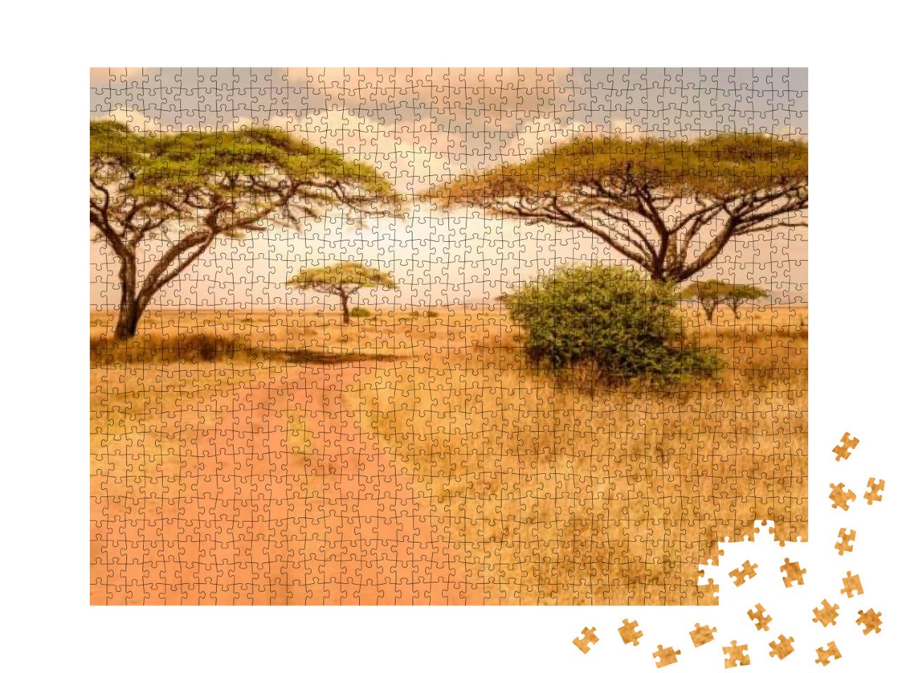 Puzzle 1000 Teile „Straße durch den Serengeti-Nationalpark, Tansania, Afrika“