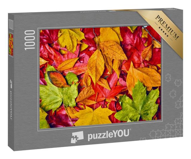 Puzzle 1000 Teile „Hintergrund von Herbstblättern“