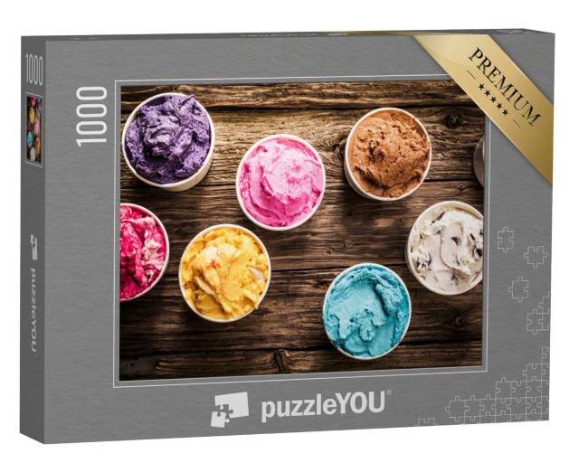 Puzzle 1000 Teile „Auswahl an italienischen Gourmet-Eissorten“