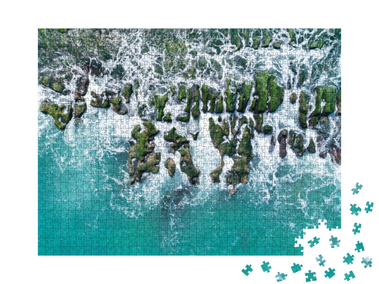Puzzle 1000 Teile „Laomei Green Reef an der Nordküste von Taiwan“