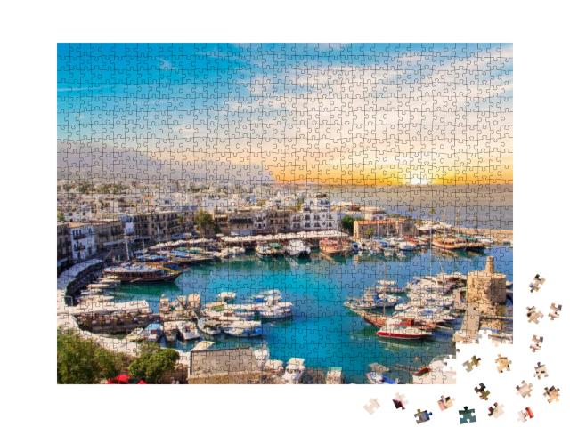 Puzzle 1000 Teile „Schöne Aussicht auf die Kyrenia-Bucht in Nordzypern“