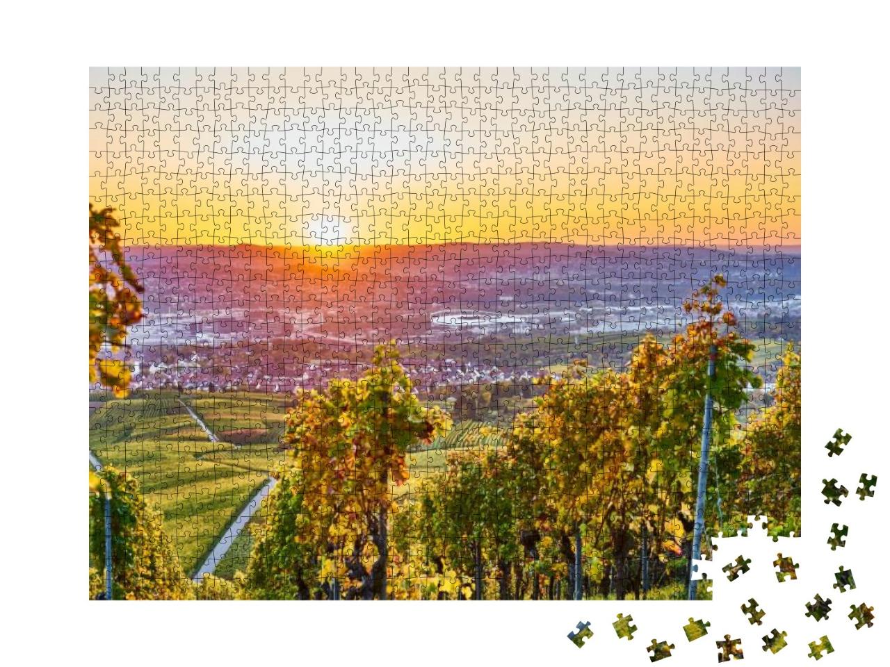 Puzzle 1000 Teile „Stuttgarter Weinberge mit Blick über das Neckartal“