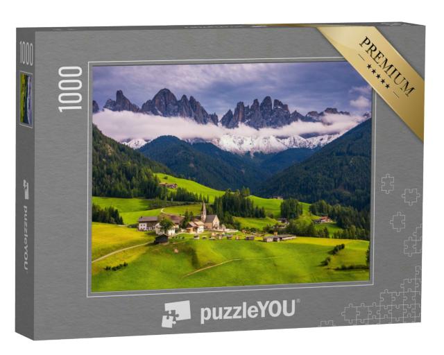 Puzzle 1000 Teile „St. Magdalena Dorf im Val di Funes Tal, Südtirol“
