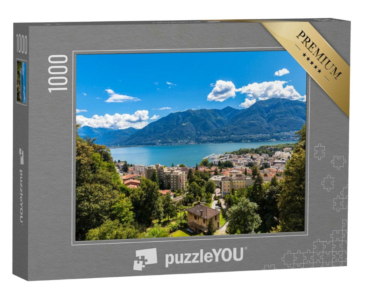 Puzzle 1000 Teile „Luftaufnahme der Stadt Locarno“