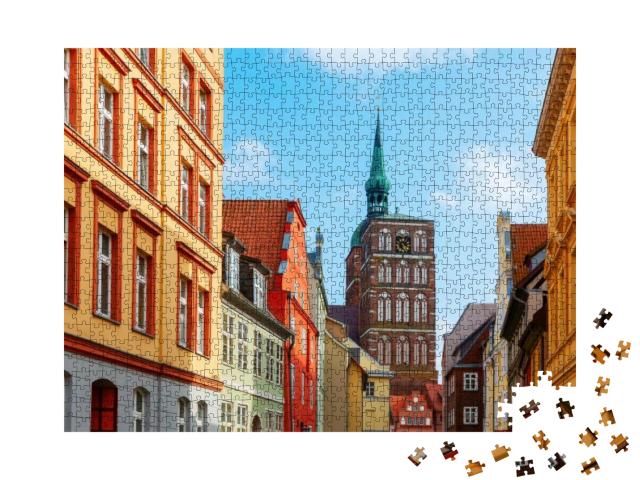 Puzzle 1000 Teile „Stadtbild der Hansestadt Stralsund, Deutschland“