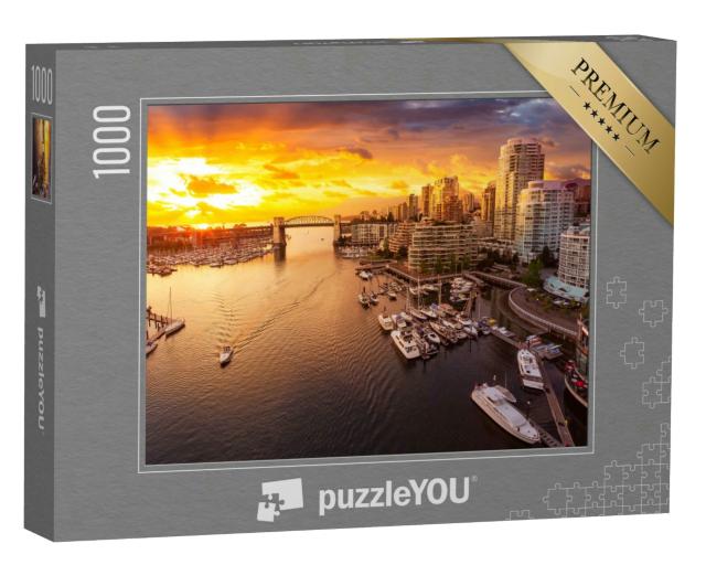 Puzzle 1000 Teile „Burrard Street Bridge und False Creek, Kanada“