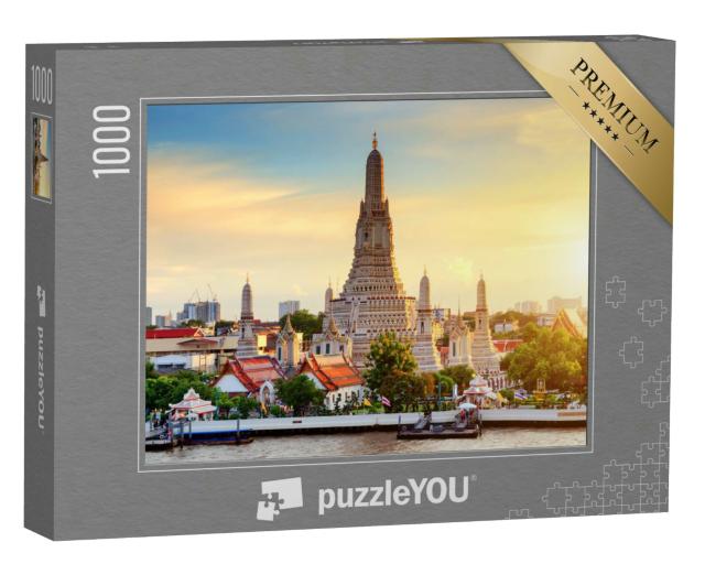 Puzzle 1000 Teile „Wat Arun Tempel bei Sonnenuntergang, Bangkok, Thailand“