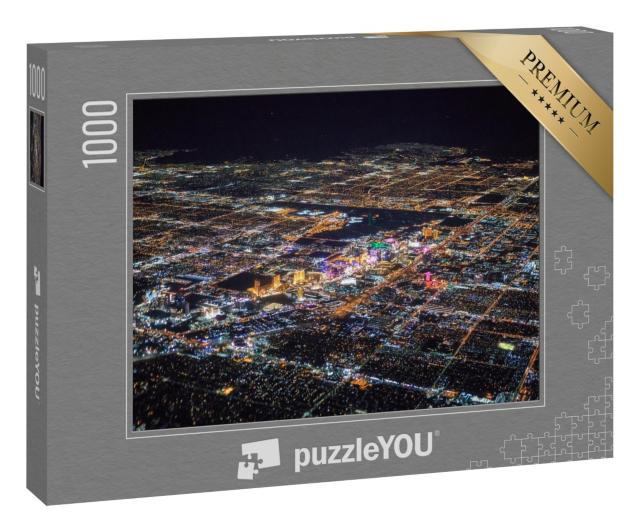 Puzzle 1000 Teile „Las Vegas bei Nacht aus der Vogelperspektive“