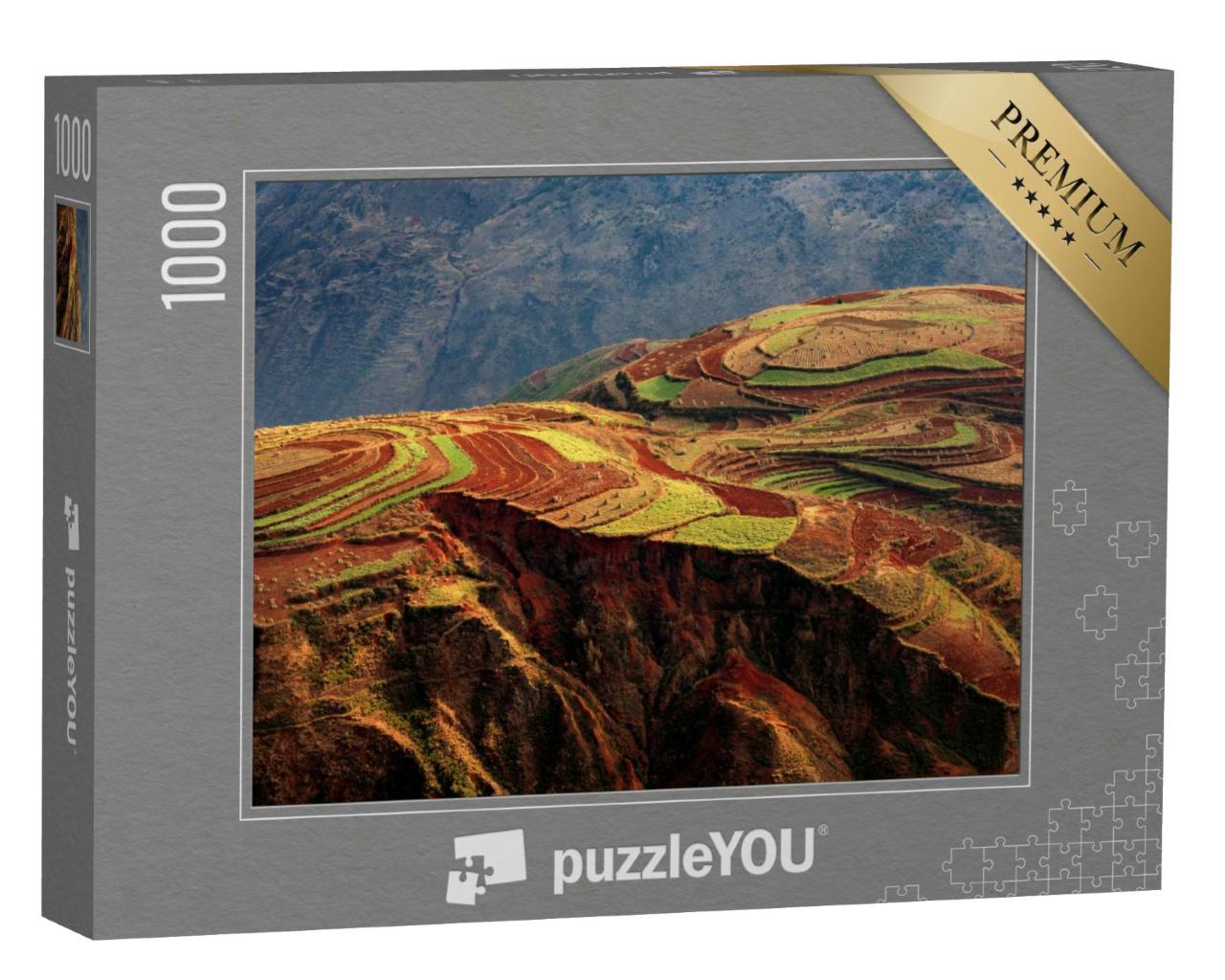 Puzzle 1000 Teile „Rote Erde von Dongchuan, Yunnan, China“