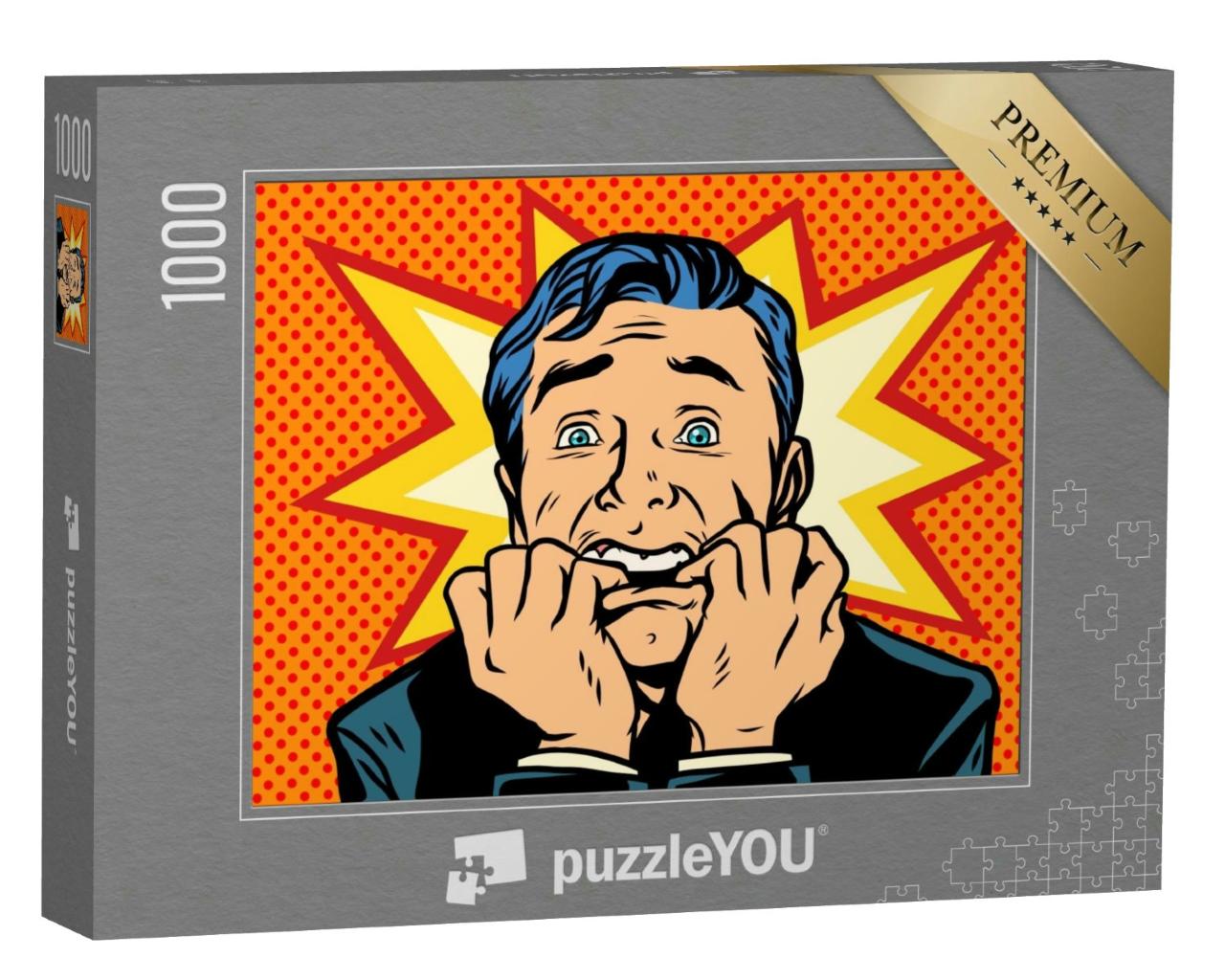 Puzzle 1000 Teile „Verängstigte Menschen, Emotionen als Comic im Pop-Art Stil“