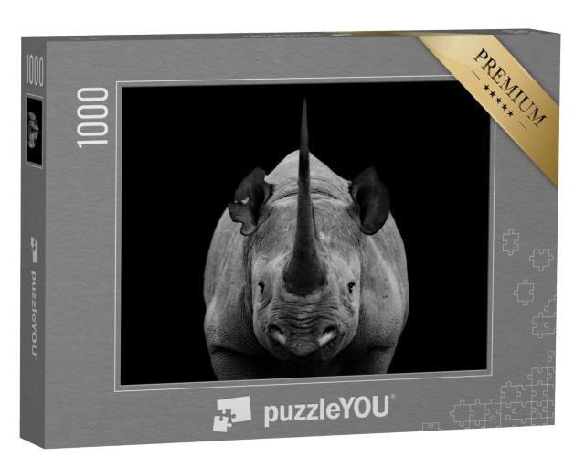 Puzzle 1000 Teile „Auge in Auge mit einem Nashorn “
