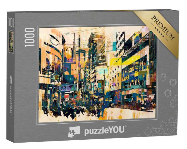 Puzzle 1000 Teile „Abstraktes Gemälde einer Stadtlandschaft“