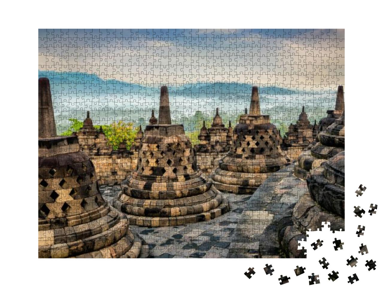 Puzzle 1000 Teile „Buddhistischer Tempel, Zentraljava, Indonesien“