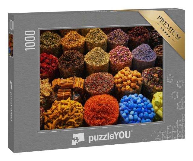 Puzzle 1000 Teile „Bunte Gewürze auf dem Grand Souq in Dubai“